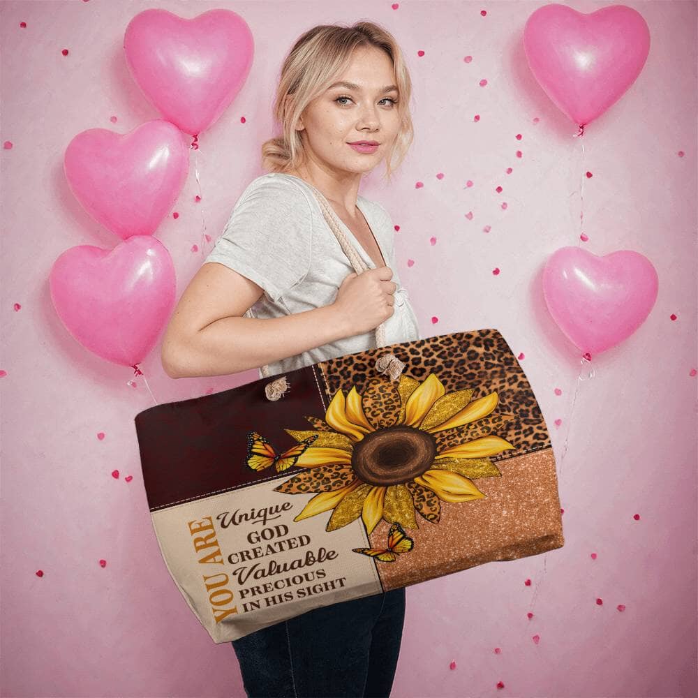 Inspirational - You Are Unique God Created Valuable Precious In His Sight - Weekender Tote Bags - The Shoppers Outlet