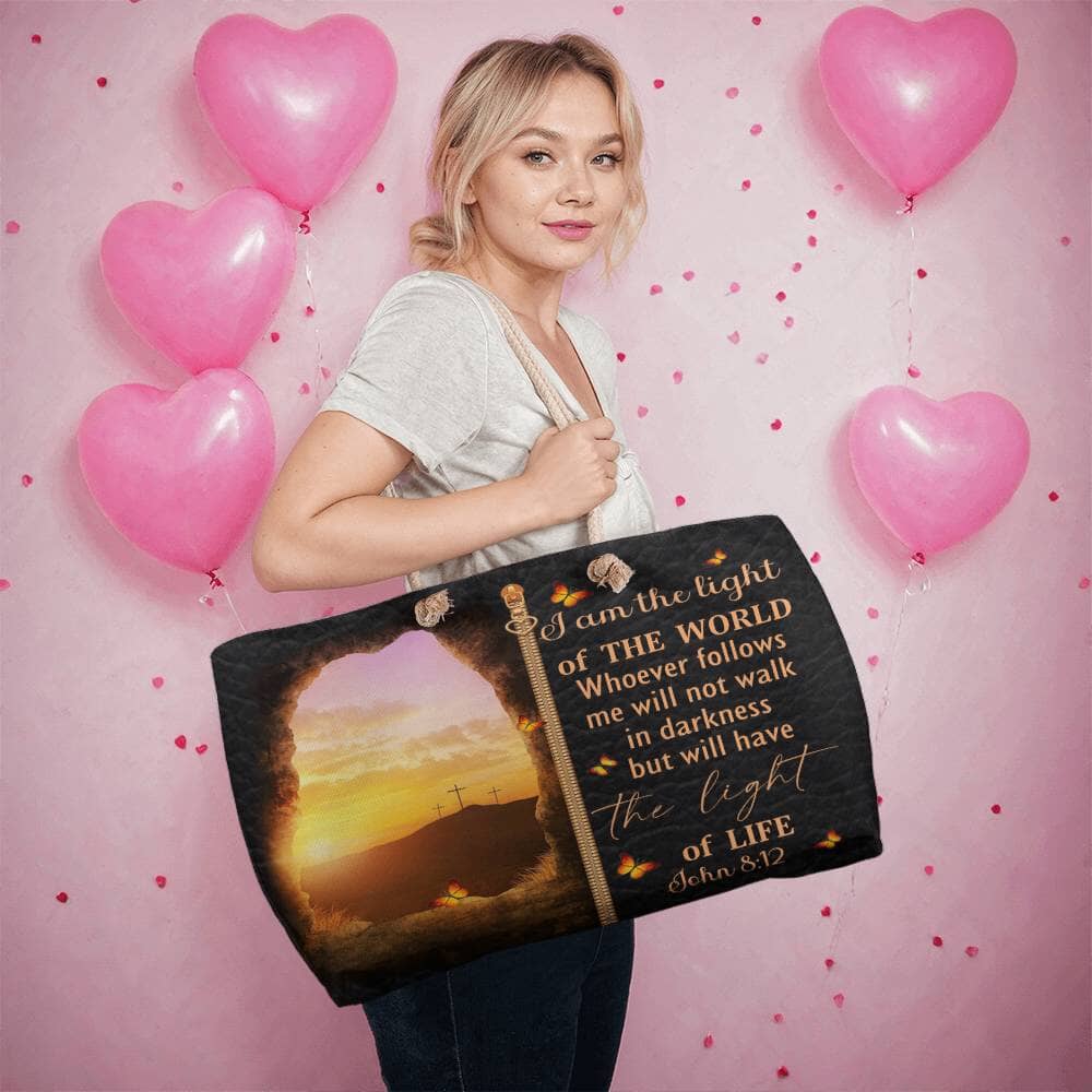 Faith - I Am The Light Of The World - John 8:12 - Weekender Tote Bag - The Shoppers Outlet
