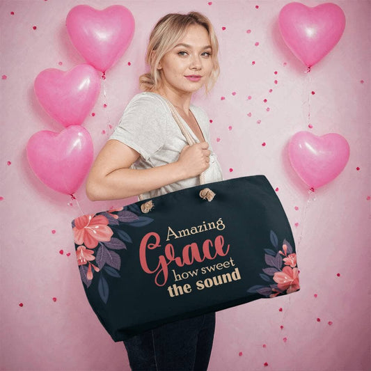 Motivational - Amazing Grace How Sweet The Sound - Weekender Tote Bags - The Shoppers Outlet