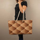 Brown and Beige Geometric Pattern - Weekender Tote Bags - The Shoppers Outlet