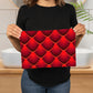 Red Dragon Scales Design - Large Fabric Zippered Pouch - The Shoppers Outlet