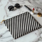 Diagonal Stripes Pattern Design - Large Fabric Zippered Pouch - The Shoppers Outlet