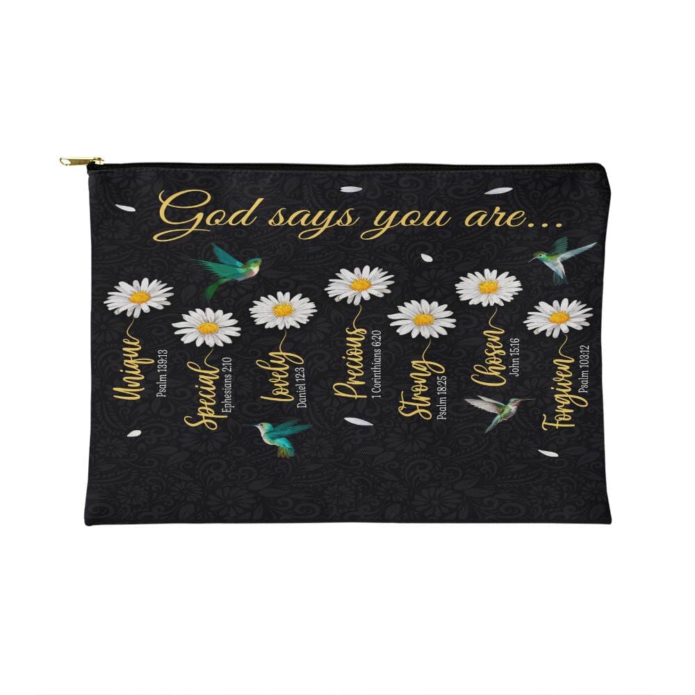 Faith - God Says You Are - Small Fabric Zippered Pouch - The Shoppers Outlet
