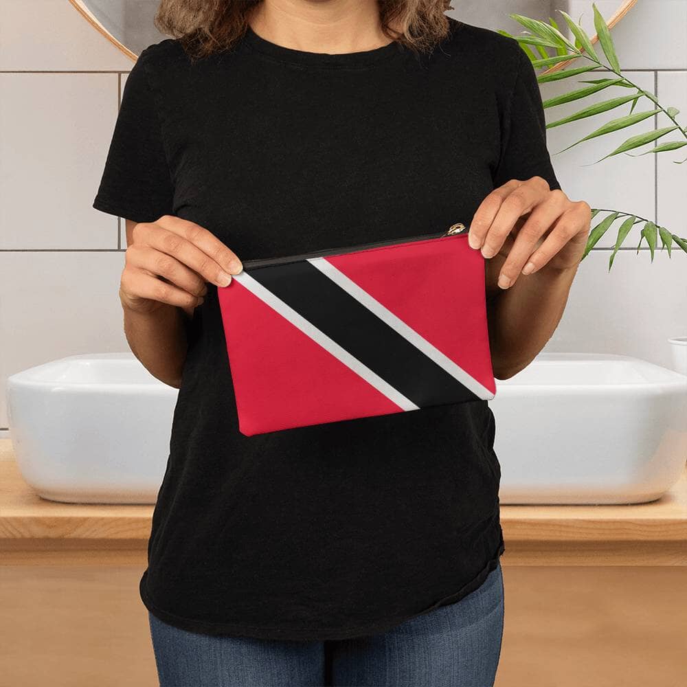 Red Black White Design - Small Fabric Zippered Pouch - The Shoppers Outlet