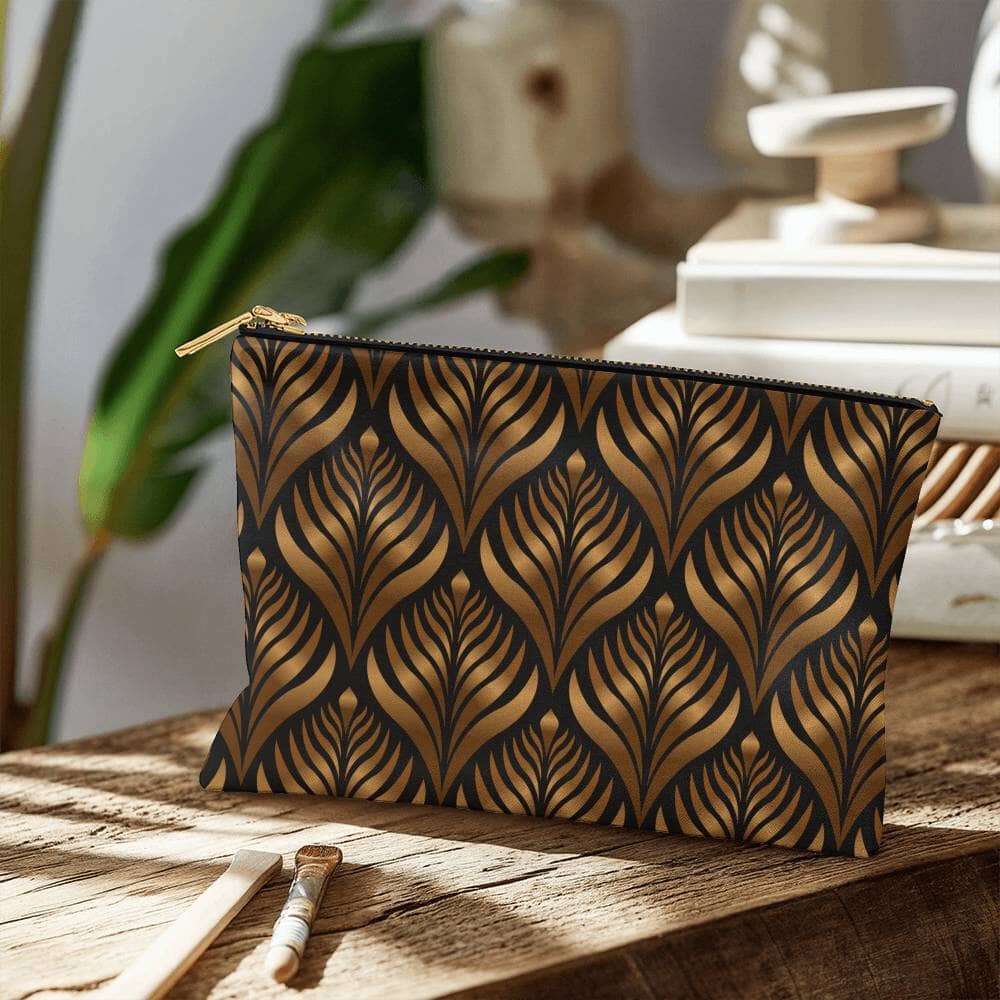 Luxury Gold Pattern - Small Fabric Zippered Pouch - The Shoppers Outlet