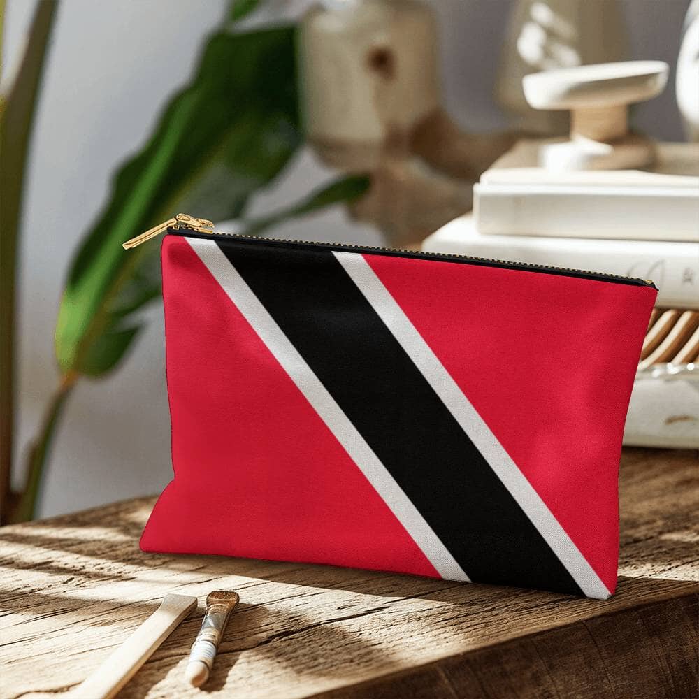 Red Black White Design - Small Fabric Zippered Pouch - The Shoppers Outlet