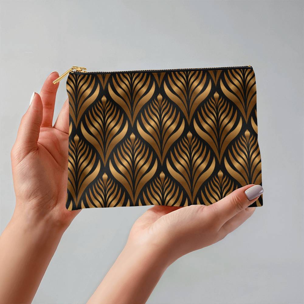 Luxury Gold Pattern - Small Fabric Zippered Pouch - The Shoppers Outlet