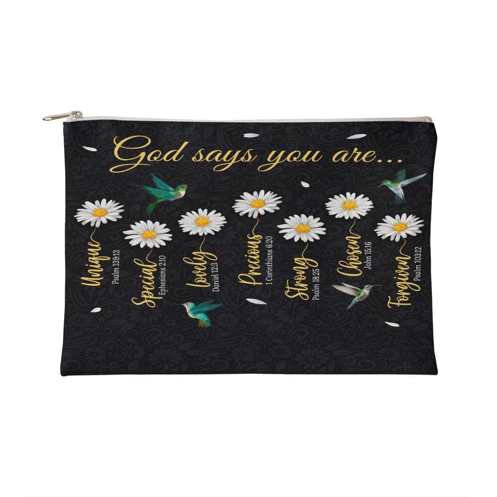 Faith - God Says You Are - Small Fabric Zippered Pouch - The Shoppers Outlet