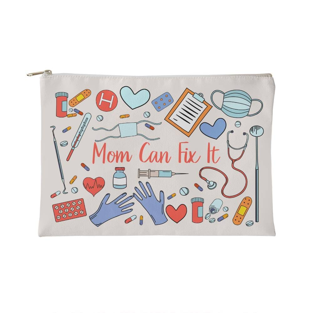 Mom - Can Fix It - Small Fabric Zippered Pouch - The Shoppers Outlet