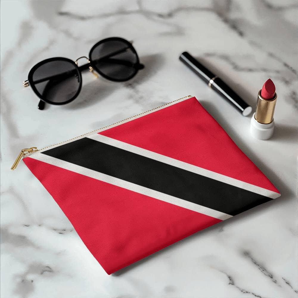 Red Black White Design - Small Fabric Zippered Pouch - The Shoppers Outlet