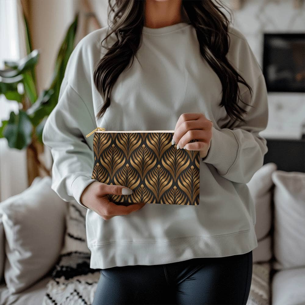 Luxury Gold Pattern - Small Fabric Zippered Pouch - The Shoppers Outlet
