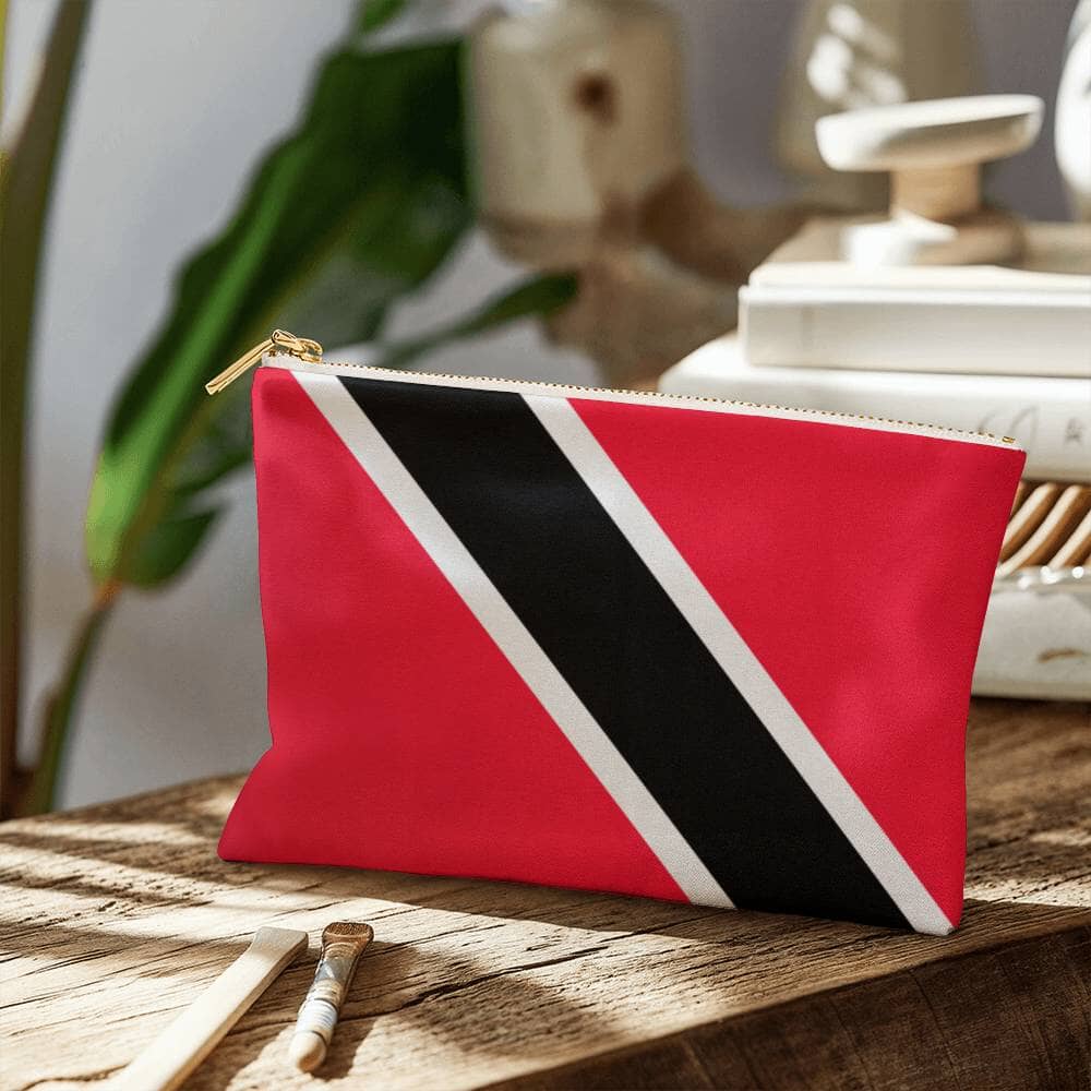 Red Black White Design - Small Fabric Zippered Pouch - The Shoppers Outlet