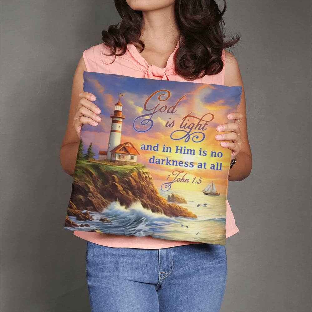 Faith - God Is Light And In Him Is No Darkness At All -1 John 1:5 - Classic Throw Pillows - The Shoppers Outlet