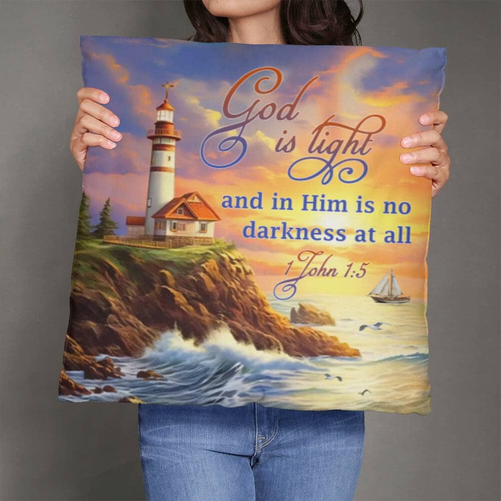 Faith - God Is Light And In Him Is No Darkness At All -1 John 1:5 - Classic Throw Pillows - The Shoppers Outlet