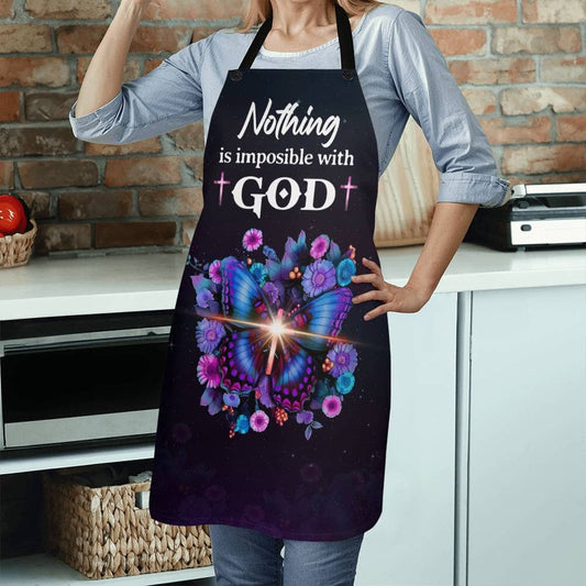 Nothing Is Impossible With GOD - Inspirational Faith - Premium Apron - The Shoppers Outlet