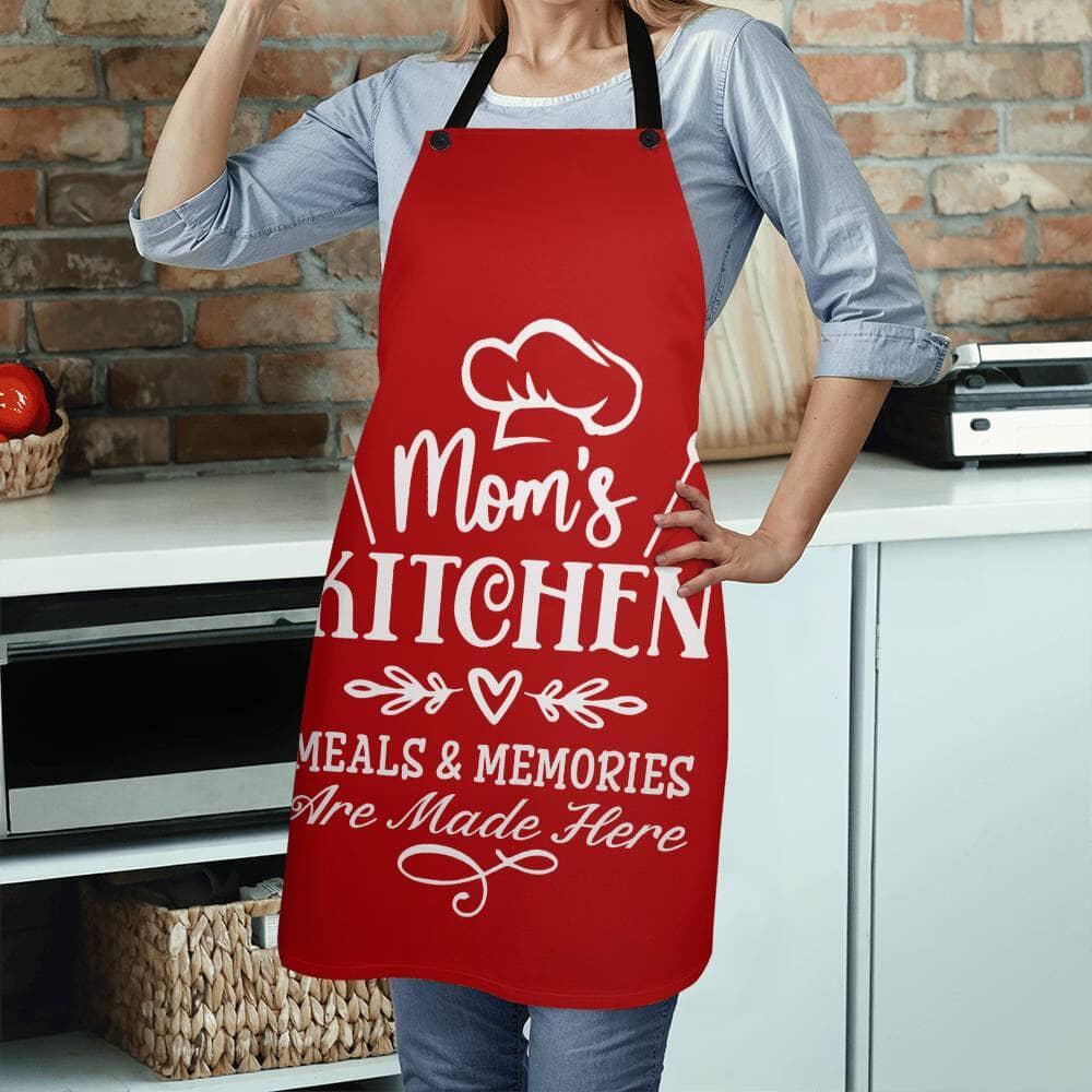 Mom's Kitchen - Meals & Memories Are Made Here - Premium Apron - The Shoppers Outlet