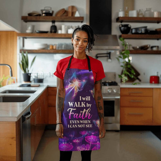 I Will Walk By Faith Even When I Can Not See - Premium Apron - The Shoppers Outlet