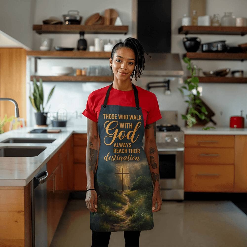 Those Who Walk With God Always Reach Their Destination - Premium Apron - The Shoppers Outlet