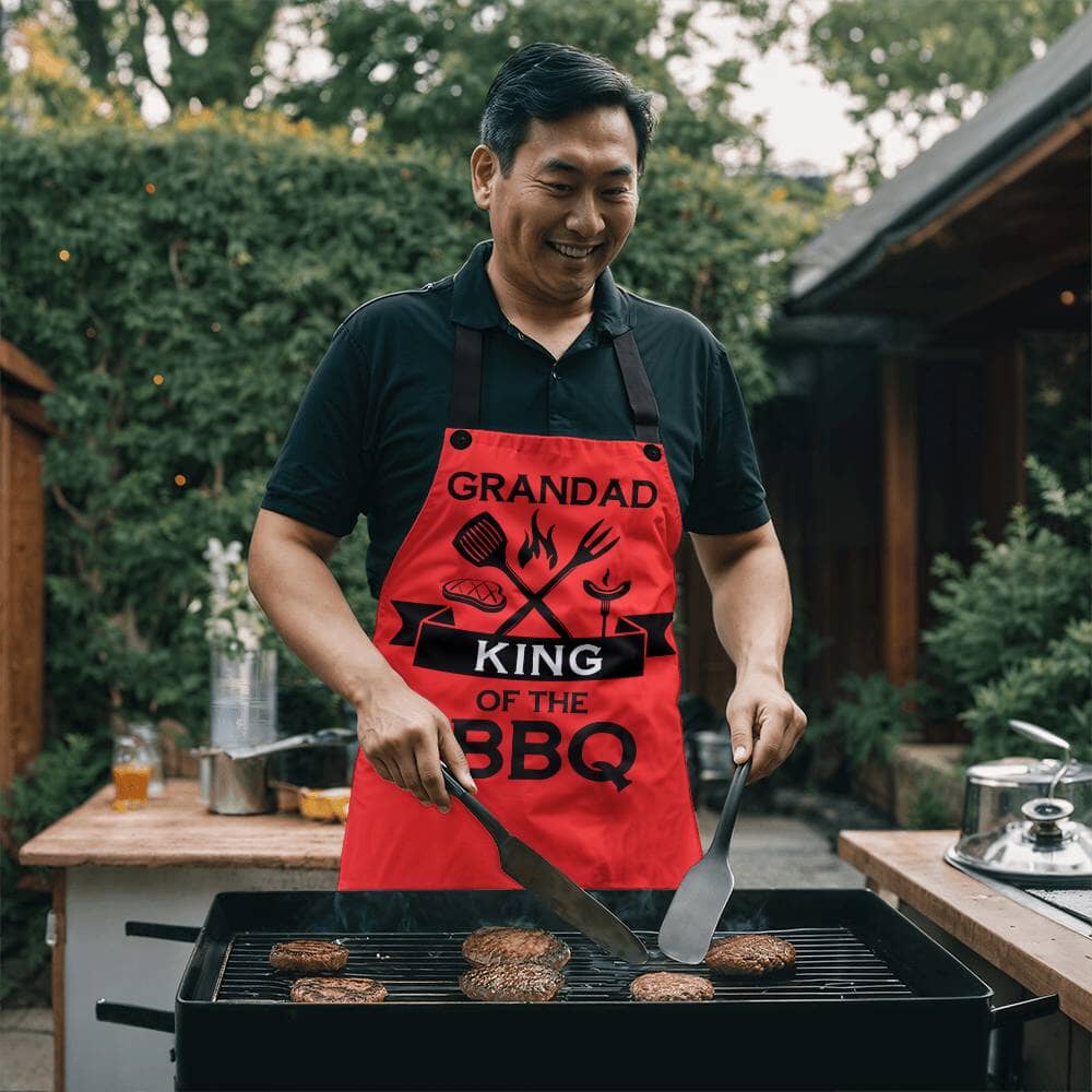 GRANDAD KING Of THE BBQ - PREMIUM APRON - The Shoppers Outlet