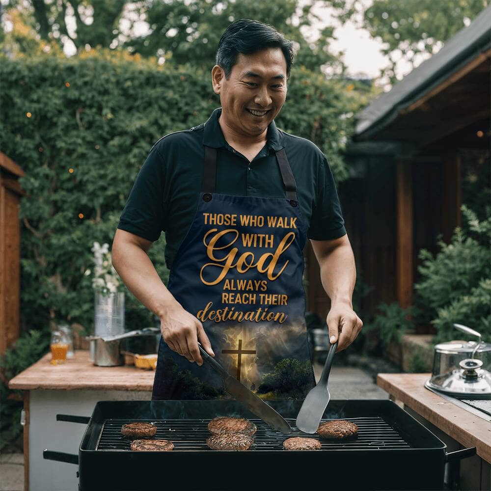 Those Who Walk With God Always Reach Their Destination - Premium Apron - The Shoppers Outlet