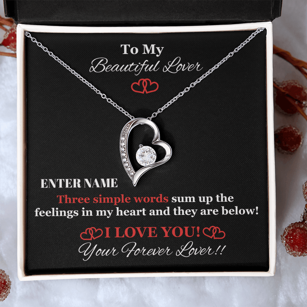 Gift For Wife - PERSONALIZE GIFT - Three Simple Words - Forever Love Necklace - The Shoppers Outlet
