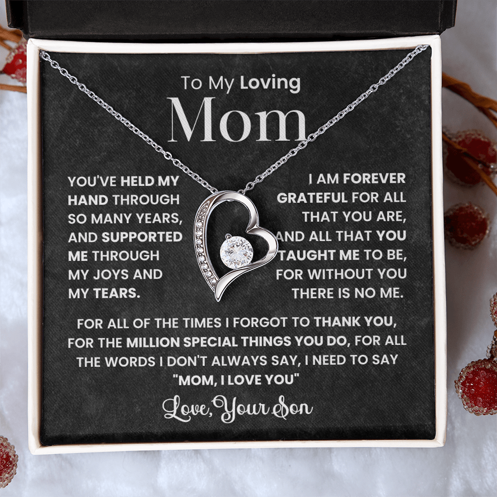Gift For Mom - To My Loving Mom - Forever Love Heart Necklaces