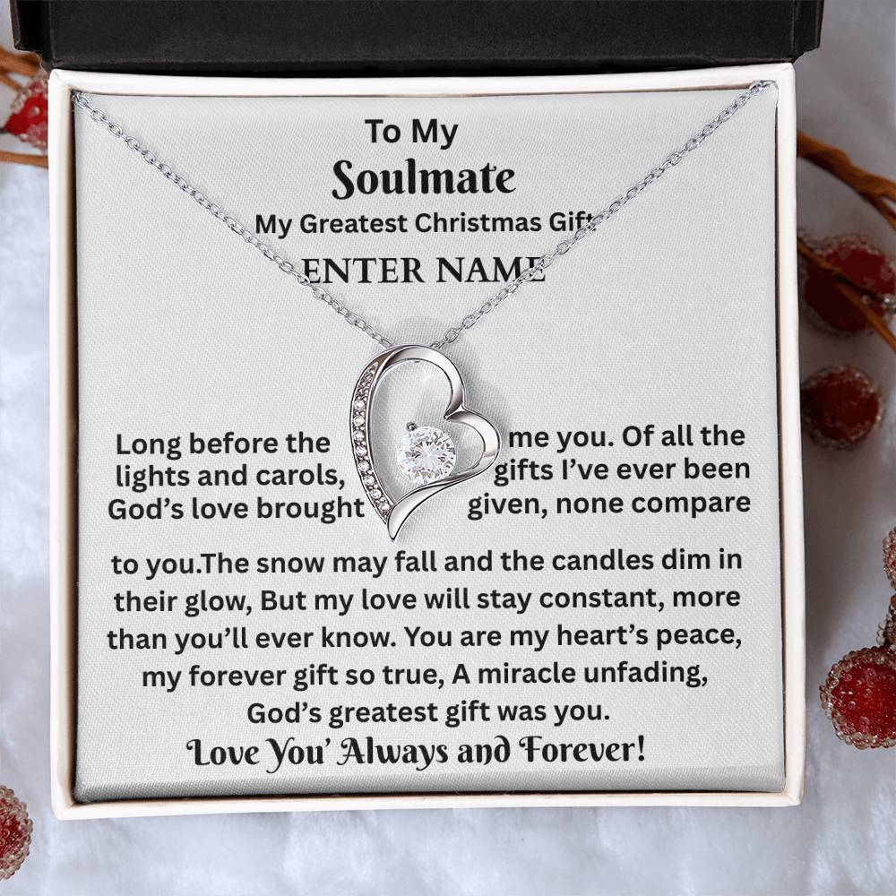 Gift For Soulmate - My Greatest Christmas Gift - Personalized Message Card - Forever Love Necklace