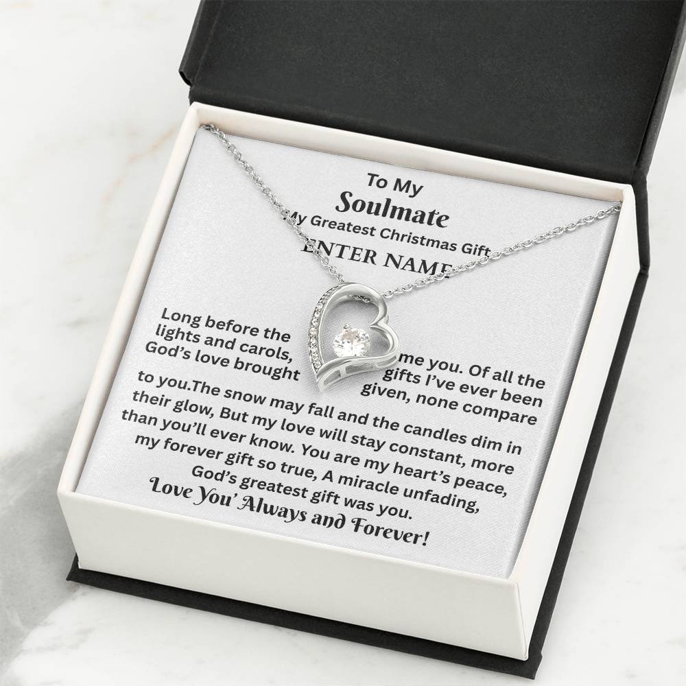 Gift For Soulmate - My Greatest Christmas Gift - Personalized Message Card - Forever Love Necklace