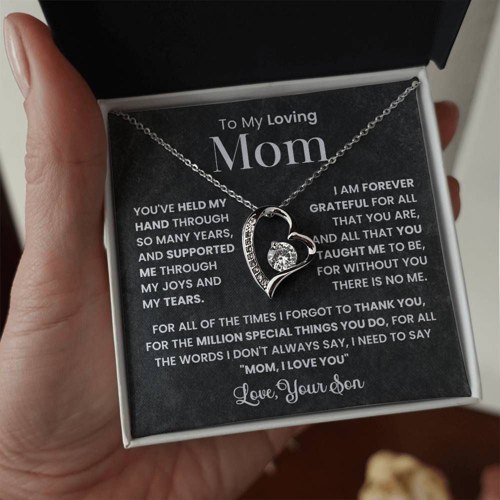 Gift For Mom - To My Loving Mom - Forever Love Heart Necklaces
