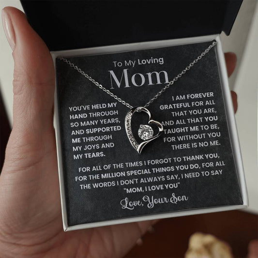 Gift For Mom - To My Loving Mom - Forever Love Heart Necklaces