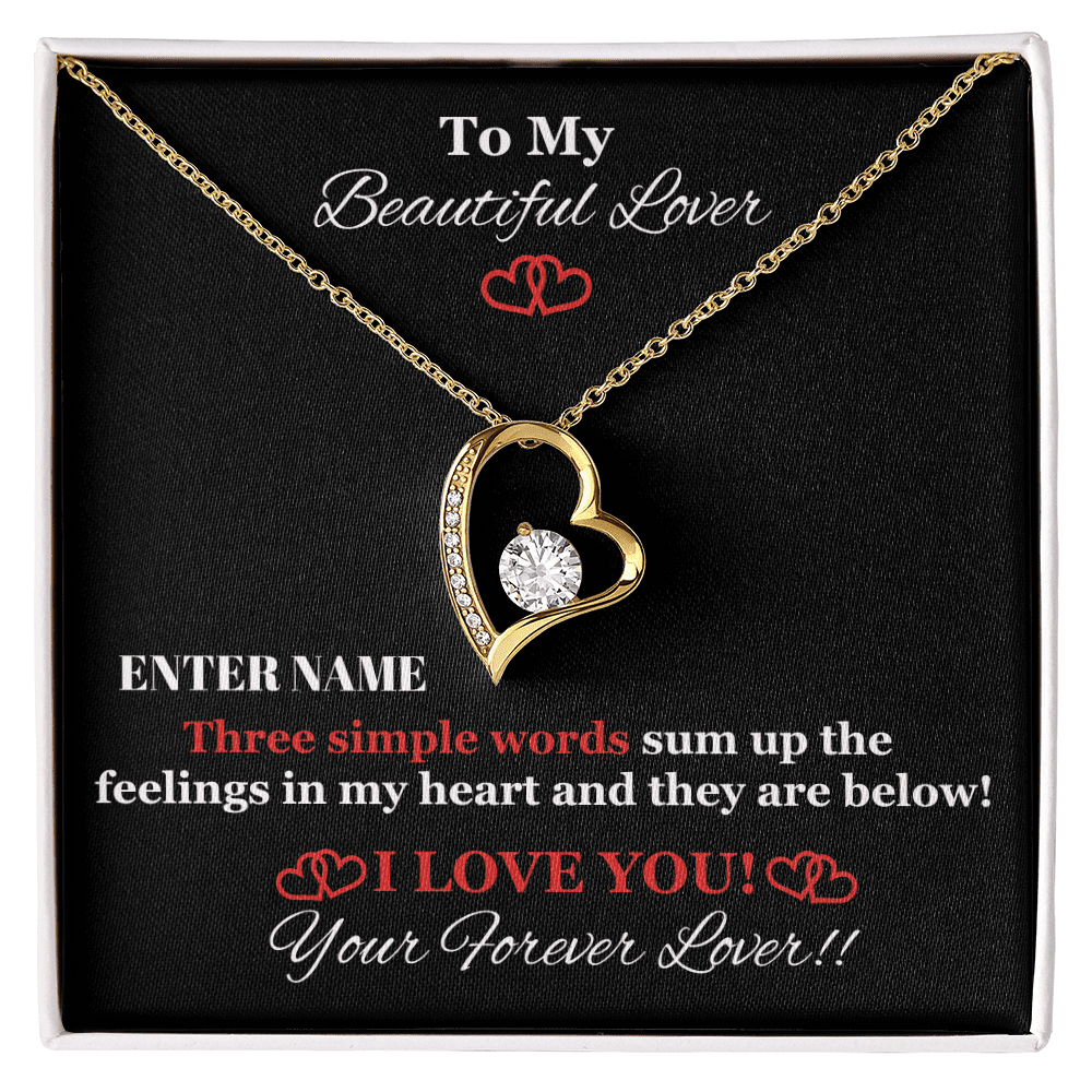 Gift For Wife - PERSONALIZE GIFT - Three Simple Words - Forever Love Necklace - The Shoppers Outlet