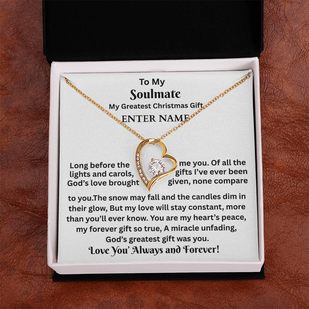 Gift For Soulmate - My Greatest Christmas Gift - Personalized Message Card - Forever Love Necklace