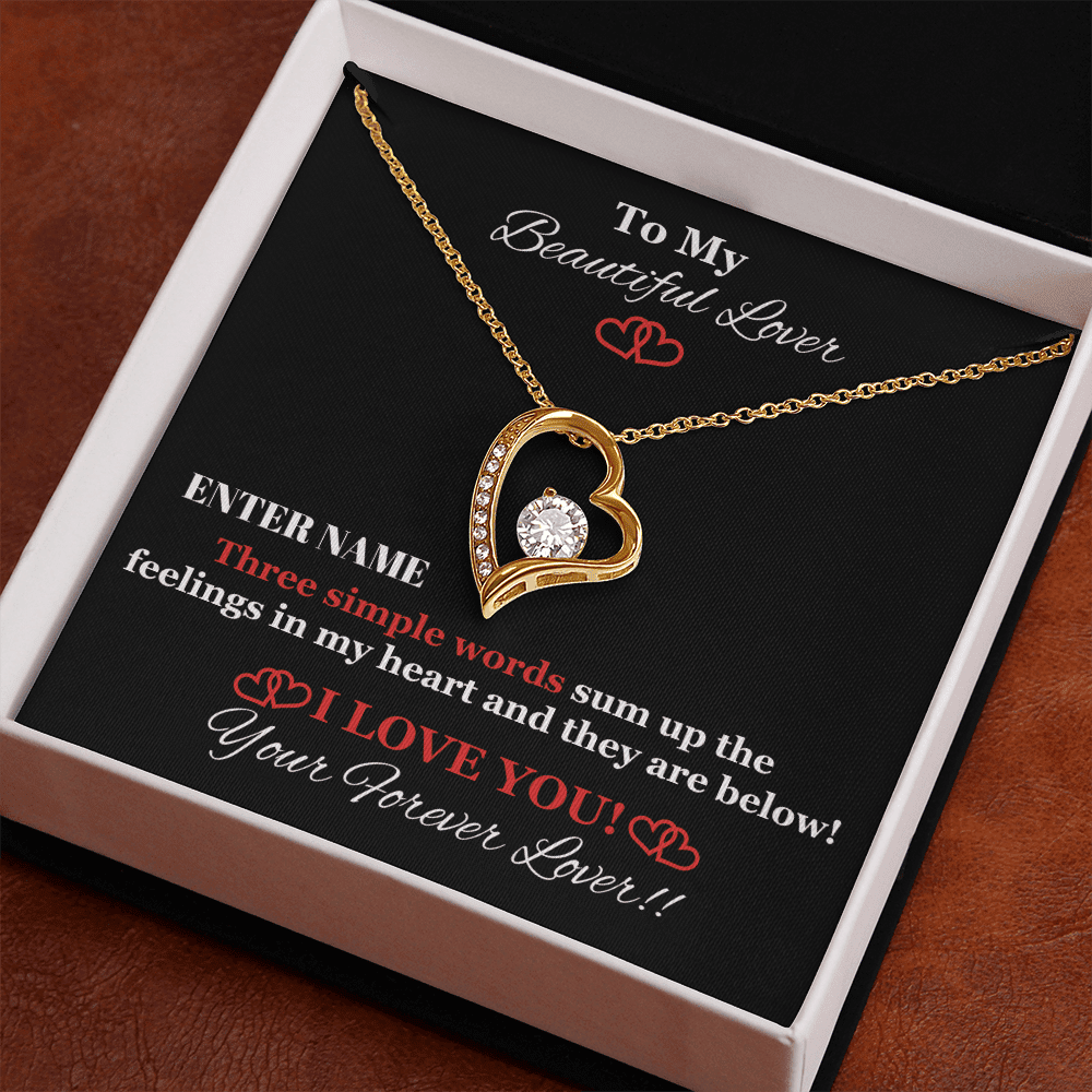 Gift For Wife - PERSONALIZE GIFT - Three Simple Words - Forever Love Necklace - The Shoppers Outlet