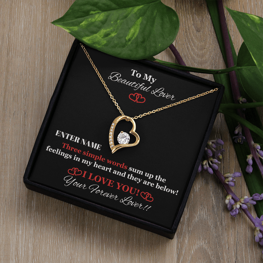 Gift For Wife - PERSONALIZE GIFT - Three Simple Words - Forever Love Necklace - The Shoppers Outlet
