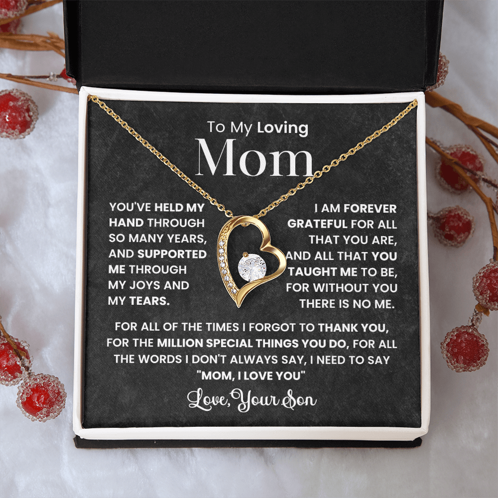 Gift For Mom - To My Loving Mom - Forever Love Heart Necklaces