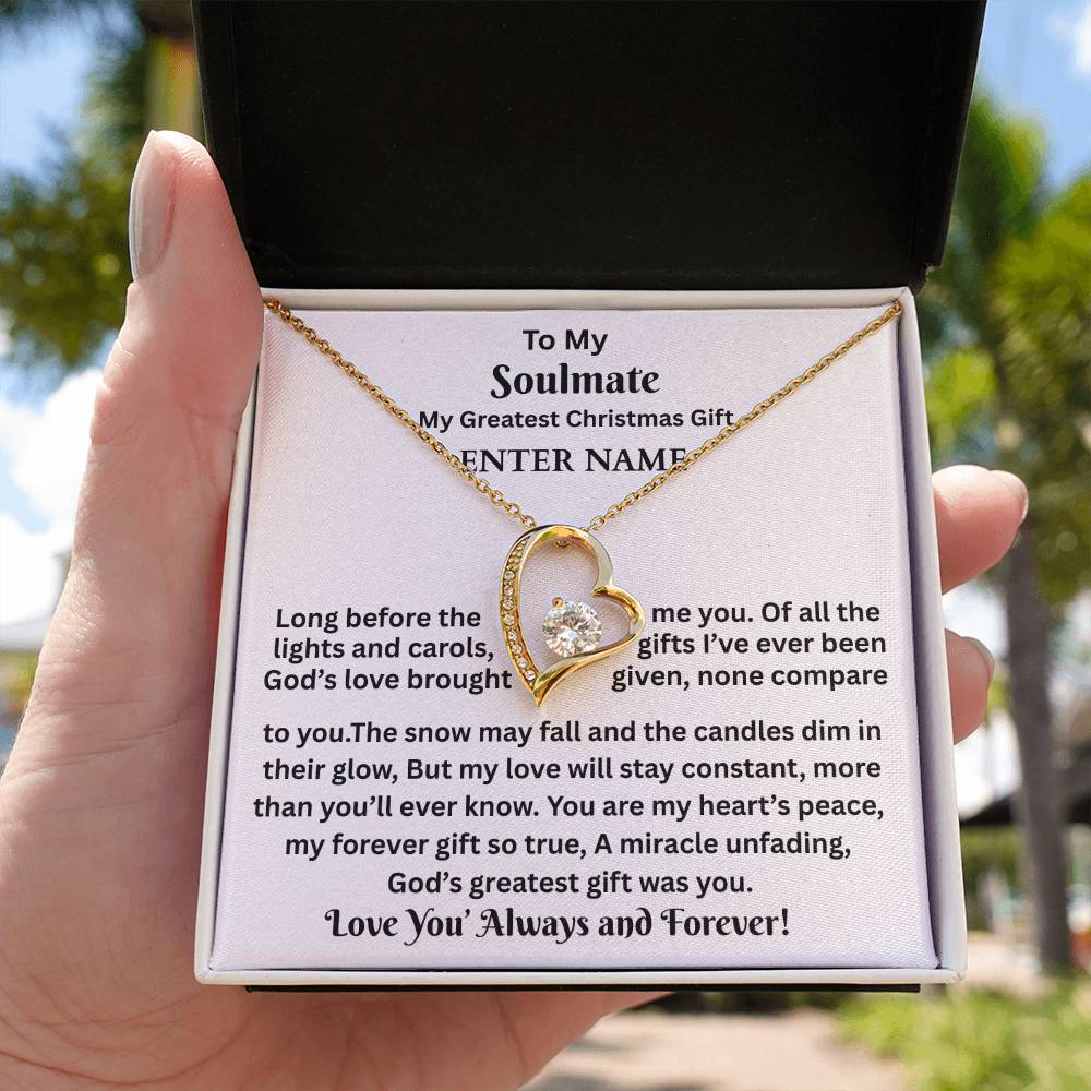 Gift For Soulmate - My Greatest Christmas Gift - Personalized Message Card - Forever Love Necklace