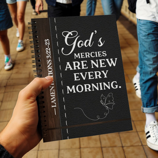 Faith - Lamentations 3:22-23 - Bible Verse - Spiral Notebook - The Shoppers Outlet