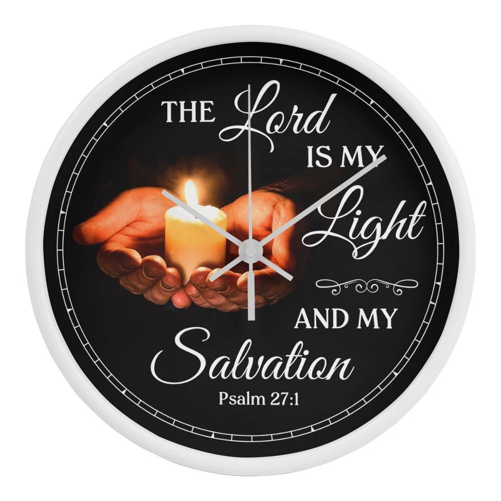 Faith - The Lord Is My Light And My Salvation - Psalms 27:1 - Wood Frame Wall Clock - The Shoppers Outlet
