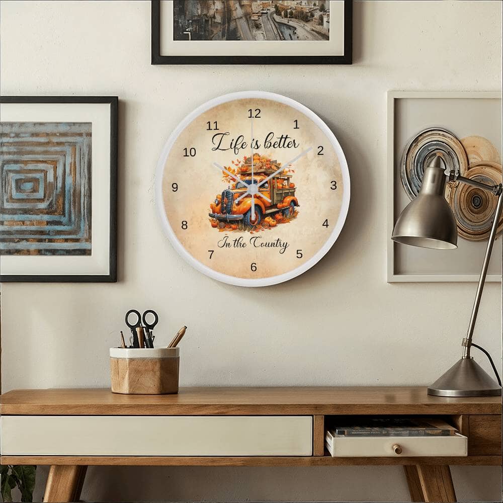 Life Is Better In The Country - Wood Frame Wall Clock - The Shoppers Outlet