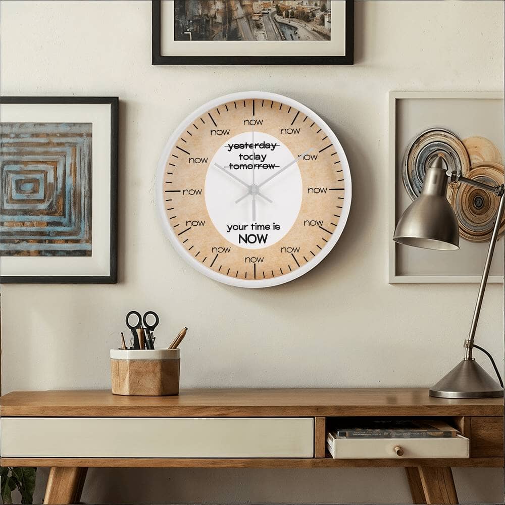 Today Your Time Is Now - Wood Frame Wall Clock - The Shoppers Outlet
