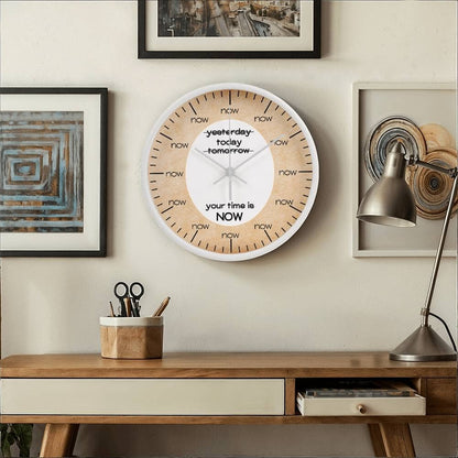 Today Your Time Is Now - Wood Frame Wall Clock - The Shoppers Outlet
