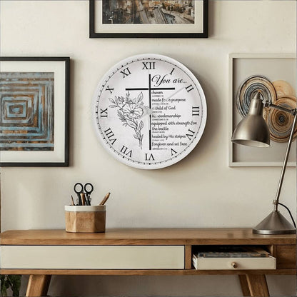 Faith - You Are - Wood Frame Wall Clock - The Shoppers Outlet