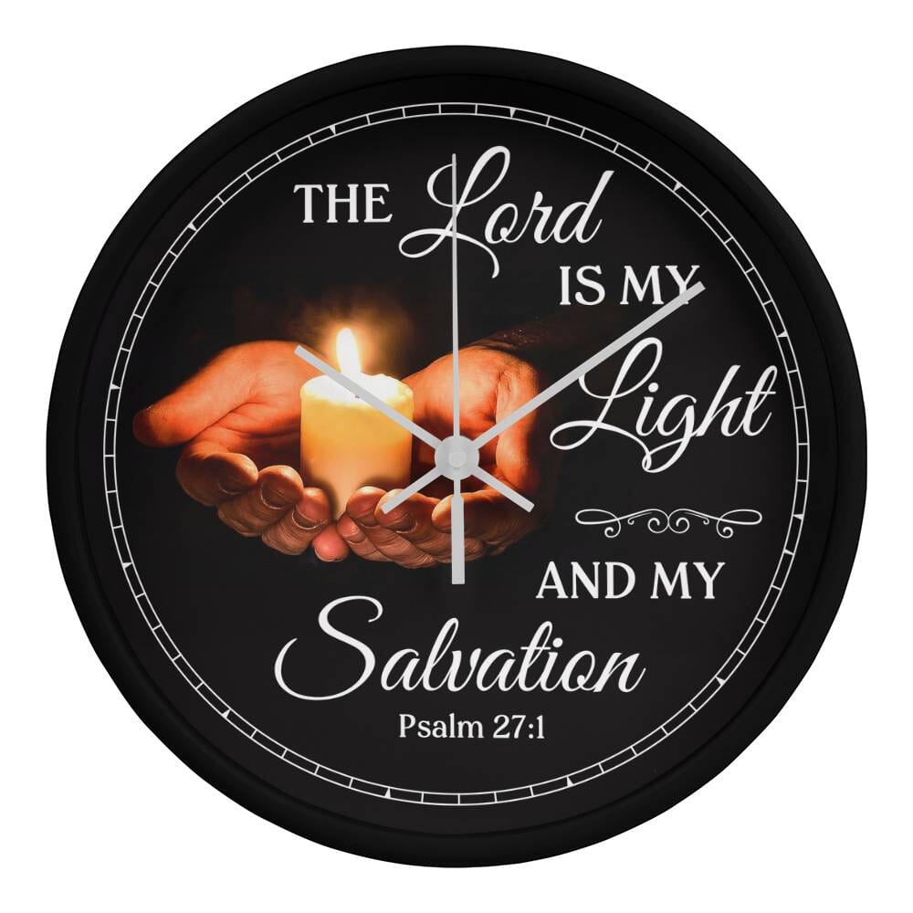 Faith - The Lord Is My Light And My Salvation - Psalms 27:1 - Wood Frame Wall Clock - The Shoppers Outlet