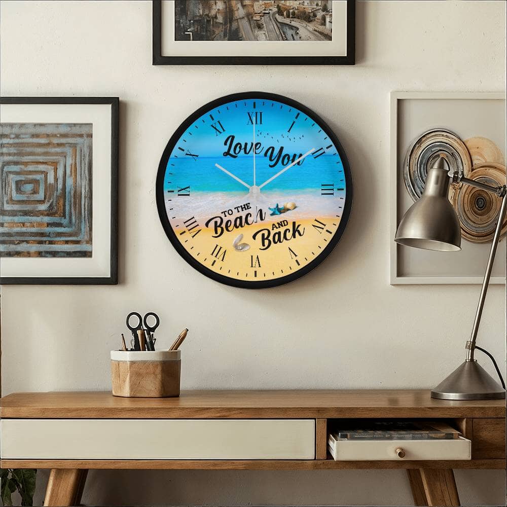 Love You To The Beach And Back - Wood Frame Wall Clock - The Shoppers Outlet