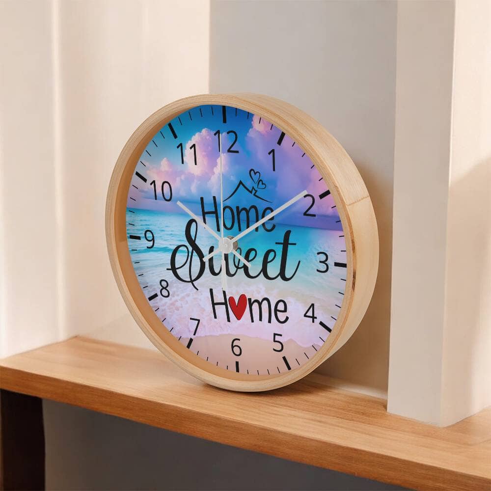 Home Sweet Home - Wood Frame Wall Clock - The Shoppers Outlet