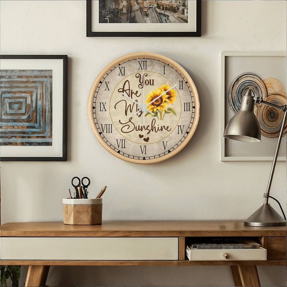 You Are My Sunshine - Wood Frame Wall Clock - The Shoppers Outlet