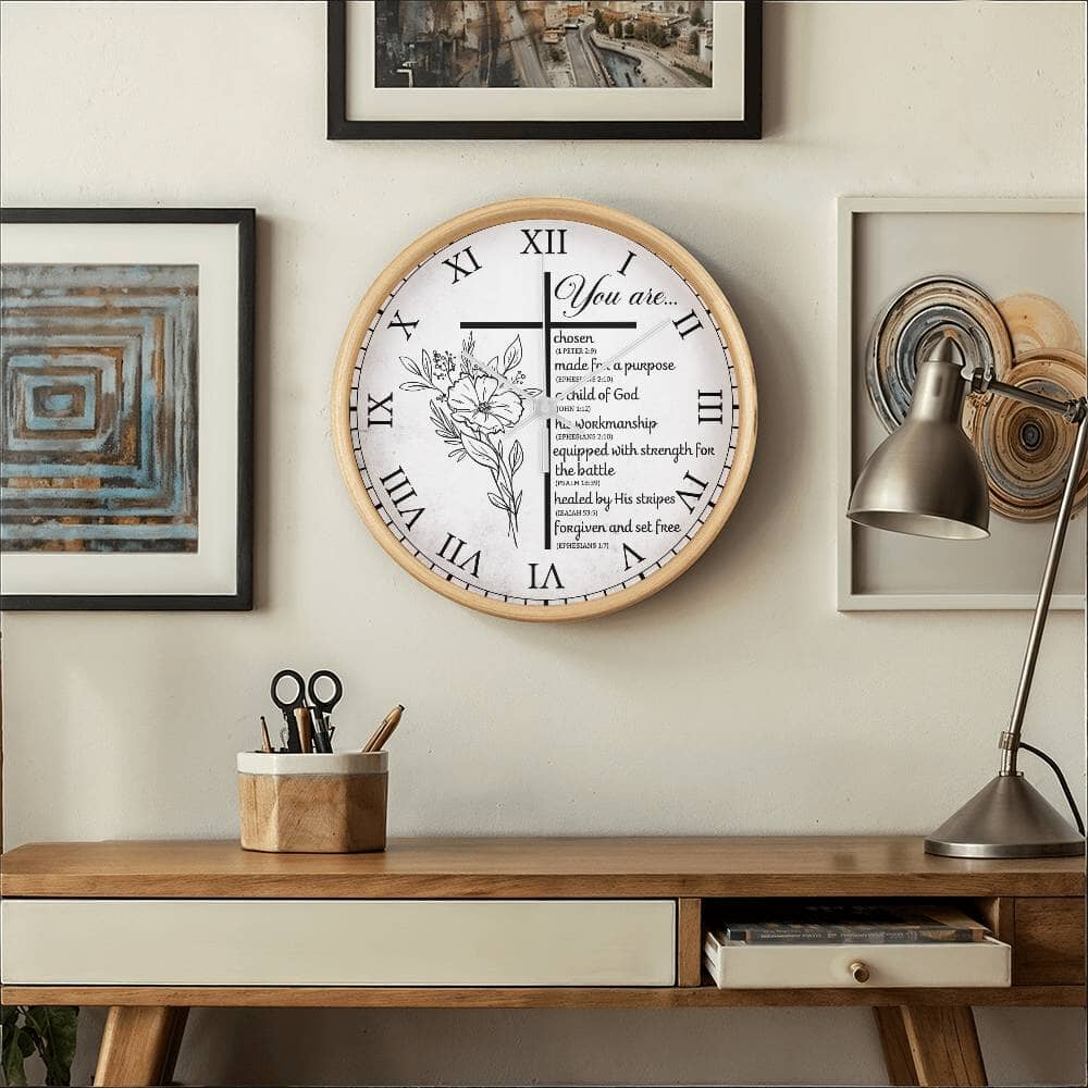 Faith - You Are - Wood Frame Wall Clock - The Shoppers Outlet