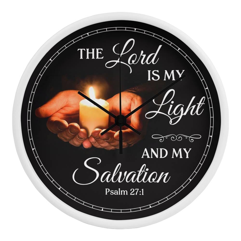 Faith - The Lord Is My Light And My Salvation - Psalms 27:1 - Wood Frame Wall Clock - The Shoppers Outlet