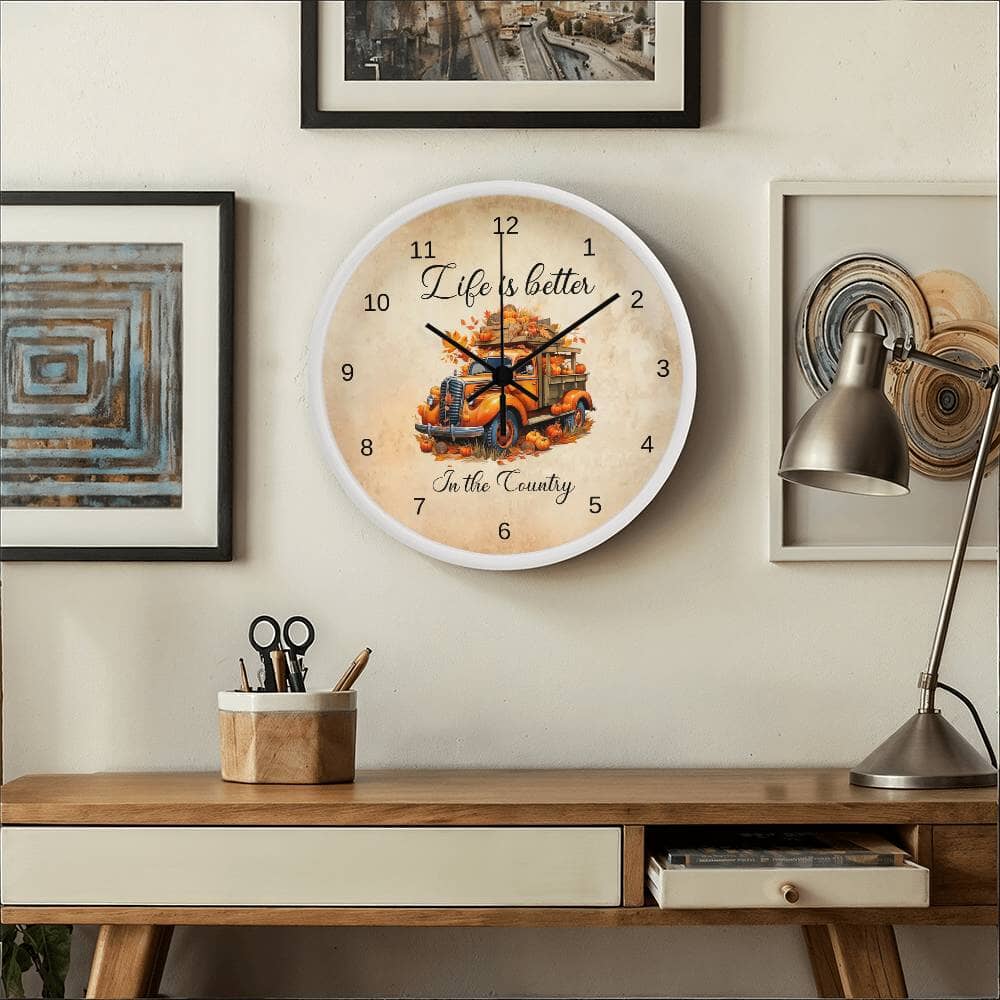 Life Is Better In The Country - Wood Frame Wall Clock - The Shoppers Outlet