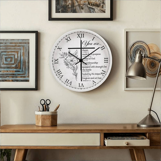 Faith - You Are - Wood Frame Wall Clock - The Shoppers Outlet
